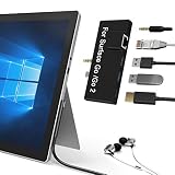Surface Go1/Go2/Go3 USB ハブ 7ポート サーフェス ゴー USB 3.0変換アダプター（100Mbps LANポート + 4K HDMI ポート + Type Cポート + USB 3.0ポート×2 + 3.5mm ヘッドフォンジャック×2）Microsoft Surface Go1/Go2/Go3対応