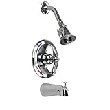 Dynasty Hardware DYN-5702-CM Tub and Shower Faucet with Deco Lever, Polished Chrome [並行輸入品]