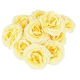 Lovoski 造花　人工花　花のヘッド　椿　ホーム　結婚式　パーティー　装飾花　１０個　全７色選べる - イエロー
