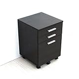送料無料 チェスト 3段 ワゴン 木製 収納 デスク 引き出し サイドワゴン ダークブラウン CPB034DBR