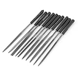 uxcell 針セット　ヤスリセット　ダークグレー　10本入 3mmx140mm プラスチック製