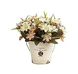 クリエイティブシミュレーション植物人工ピンクヒナギク装飾鉢植え