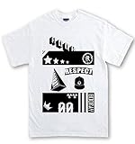 HOORAY(フーレイ) ダンス 衣装 ヒップホップ サイズ150?XLまで ランキング 入賞 respect ロゴ Tシャツ XL ホワイト×ブラック