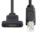 CYケーブル Type-B USB 2.0 オス - Micro 3.0 Type-B メス ネジマウントタイプ 延長ケーブル 480Mbps 50cm