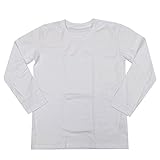 スクールTシャツ 無地半袖Tシャツ 体操着 定番 キッズ ジュニア 男の子 女の子 ダンス 子供 fo-tmht78 120cm 長袖白