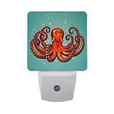 AlazaヴィンテージオレンジOctopusプラグインLED Dusk to Dawnセンサーナイトライト、cool-touchデザイン壁階段用ライト寝室キッチン、廊下、または任意暗い部屋