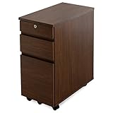 LOWYA （ロウヤ） ワゴン オフィス チェスト 3段 キャスターロック A4ファイル収納可能 新生活 おしゃれ ウォルナット