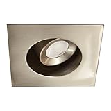 WAC照明hr-led272r-40-bn LEDmeミニチュアRecessed Square調節可能なタスクライト4000 Kクールホワイト、つや消しニッケル