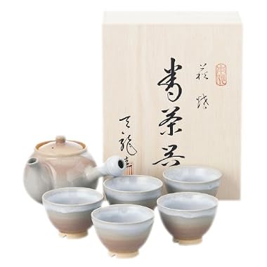 萩焼 天龍窯 茶器揃 茶コシ付 木箱入 2-38 2-38