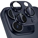 カメラフイルム iPhone15 Pro/15 Pro Max用 カメラ保護 全面保護 9H強化ガラス アルミ合金 アイフォン15Pro/15 Pro Max レンズカバー 耐衝撃 露出オーバー防止 黒縁取り 超高透過率 いphone15pro/15プロ max カメラカバー プロテクター ブルーチタニウム
