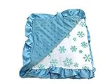 KWC - Soft and Cozy Large Minky blanket - Blue & White Snowflakes (Elsa) [並行輸入品]