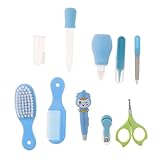 Baosity 10本　可愛い　　赤ちゃん　子供　爪　ヘア　ケア　グルーミング　ブラシ　キット　　全2色 - 青