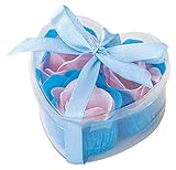 (よんピース)4 piece ソープ フラワー 石けん 花 ハート ケース おしゃれ かわいい ギフト (ブルー（ハート）)