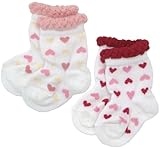 ベビーストーリー 2足組 ハート 新生児ソックス 7-9cm 6022-PR 脱げにくい仕様 日本製