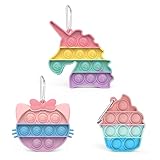 プッシュポップ バブル キーホルダー セット 小さい アイス ミニ ユニコーン ねこ ミッフィー可愛い かわいい スクイーズ玩具 ストレス解消グッズ インテリジェンス発展 知育おもちゃ そわそわおもちゃ 自閉症特別支援 子供 大人兼用 カラフル プレゼント (ユニコーン,猫,アイスクリーム)