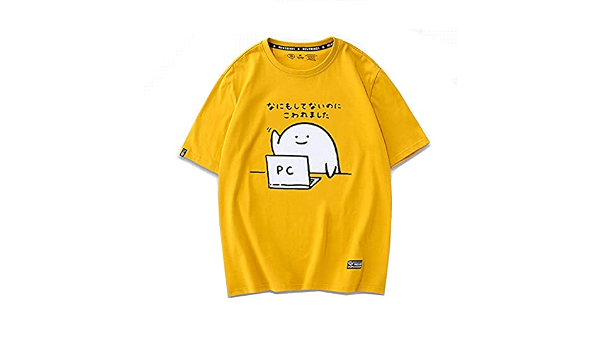 Amazon おもしろtシャツ原宿商店 何もしてないのに壊れました 半袖 文字 白黒 Tシャツ オリジナルプリント 通販