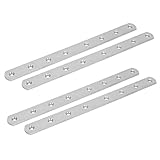 uxcell フラットリペアプレート コーナーブレース ステンレス製 300x25mm 4本入