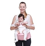 抱っこひも ベビー ウエストキャリー ヒップシート ベビーキャリー 赤ちゃん 調整可 軽量パッド入 腰負担軽減 メッシュ 素材 対面抱き 前向き抱き 腰抱き 横抱き 4way（新生児～３歳まで） (ピ