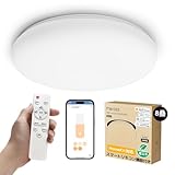 【HomeKit対応】meross スマートシーリングライト 8畳 音声操作 天井 照明器具 アプリで調光調色 WiFi リモコン付き 常夜