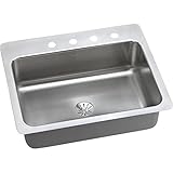 Elkay DPMSR12722PDMR2 Dayton Premium 20 Gauge Stainless Steel Single Bowl Dual/Universal Mount Kitch