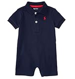 [POLO RALPH LAUREN (ポロラルフローレン)] コットンインターロックポロショートオール ベビー 男の子 ネイビー 70cm (6ヶ月) [並行輸入品]