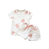 子供服 ショートパンツ ハーフパンツ 半袖 セット 夏 可愛い柄 綿製品 キッズ 女の子 男の子 穴 お出かけ 普段着 柔らか 縄付き おしゃれ