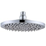 KES J100 All BRASS 8-Inch Shower Head Fixed Mount Rainfall Style, Polished Chrome [並行輸入品]