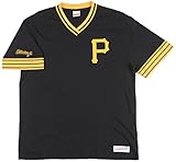 Pittsburgh Pirates MLBメンズOvertime WinヴィンテージVネックTシャツ L ブラック