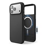 【elago】 iPhone 17 Pro Max 対応 ケース MagSafe 対応 合成 皮 革 耐衝撃 スマホケース マグセーフ 頑丈 スマホカバー [ iPhone17ProMax アイフォン 17ProMax 対応 ] MAGNETIC LEATHER CASE ブラック