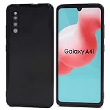 Galaxy A41 SC-41A / SCV48 / Uqmobile ケース しなやかで 衝撃 に 強い TPU ソフトケース ストラップホール つき ギャラクシー A41専用 背面ケース カバー 【 ブラック 】