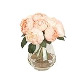 auwer 1ブーケ6ヘッドプレミアム人工牡丹シルク花リアルタッチBouquet SpringシミュレーションエミュレーションFloral Arrangementsブライダルウェディングパーティーホー