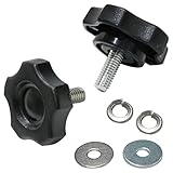 ノーブランド品 シート脱着ノブ セロー 250 トリッカー WR250 XT250 2005年～2020年 DG11J DG17J DG31J 簡単シート 取付 ネジ 2個set ブラック 五角形 金属 Φ3.5cm×2.8cm