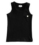Plus Nao(プラスナオ) タンクトップ ノースリーブ トップス 子供服 ワンポイント 男の子 女の子 キッズ カジュアル 100 110 120 130 140 110 ブラック