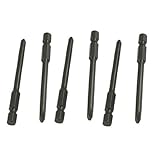 DealMux 75ミリメートルの長さ6.32ミリメートル六角シャンク磁気のプラスドライバービット10個