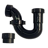 LASCO 03-4233 ABS Plastic Repair Trap 1 1/2-Inch or 1 1/4-Inch Slip Joint and 1/1/2-Inch DWV Hub wit