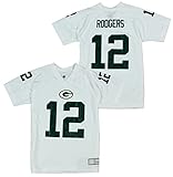 Green Bay Packers NFLアーロン・ロジャース# 12ユースパフォーマンスジャージーTシャツ、ホワイト ホワイト