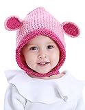 GEMVIE ニット帽 ベビー 赤ちゃん 耳付き 可愛い ハット 保温 防寒 ネックウォーマー キャップ 女の子 防寒 出産祝い ギフト