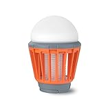 電撃殺虫器 UV光源誘引式殺虫灯 LED式誘虫灯 IPX6高防水 虫除け 蚊対策 自動点灯式光センサーライト屋内/アウトドア/キャンプ/園芸などに適用 安全 無毒 (オレンジ色)