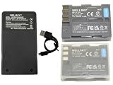 WELLSKY EN-EL3e EN-EL3 EN-EL3a 互換バッテリー 2個 + MH-18a MH-18 超軽量 USB Type-C 互換充電器 バッテリーチャージャー 1個 [3個セット] 純正品と同じよう使用可能 残量表示可能 ニコン D700 D90 D300 D300s D200 D80 D70 D70s D50 D100 D100LS