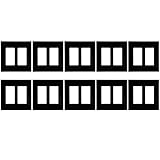 Enerlites 2-gang Screwless壁プレート、壊れない、子安全 – ホワイト、ライトアーモンド、ブラック 2 Gang - 10 Pack SI8832-BK