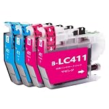LC411 brother用互換インクカートリッジブラザー用LC411Cシアン2本 LC411Mマゼンタ2本 合計4本 対応機種：DCP-J526N/J528N/J914N/J915N/J926N-W/J926N-W/B /J928N-B/J1800N/ MFC-J904N/J905N/J739DN/DWN /J939DN/DWN