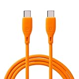 iFace Type-C to Type-C Neo 充電ケーブル 1.2m ストレート (ネオオレンジ)【 急速充電 3A 絡みにくい USB-C & USB-C シリコン素材 アイフェイス ケーブルタイ付属 iPhone Galaxy iPad MacBook Pro 各機種対応 】