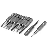 uxcell　ドライバービット　金属磁性　長さ　 50mm　六角　 2mm 　グレー　10個入り