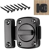 YFFSFDC ドアロック ネジ付き内鍵回転式 室内補助鍵 防犯安全ロック 大サイズ 黒