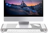 Zehaiwl モニター台 卓上 充電 机上台 パソコン台 USBポート付き モニタースタンド iMac ディスプレイ台 PC台 姿勢改善 キーボード収納 デスク 卓上収納 耐荷重25kg 滑り止め付き シンプルなデザイン 白
