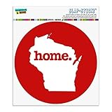 ウィスコンシン州ウィスコンシン州ホームステートソリッドレッド公式に認可された自動車用車窓ロッカーサークルバンパーステッカー