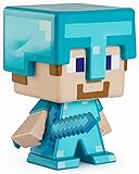 Mattel Minecraft 2021 スペシャルエディション フィギュア – ダイヤモンドアーマーの大型スティーブ マインクラフトライブフェスティバル用 アクショントイ 対象年齢6歳以上