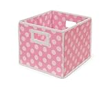 Badger Basket Folding Nursery Basket/Storage Cube, Pink Dot by Badger Basket
