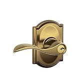 Schlage F51A ACC 609 CAM Camelot Collection Accent Keyed Entry Lever, Antique Brass by Schlage Lock 