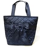 【NaRaYa】ナラヤ サテンリボン・トートBag 7カラー NBS200 (ネイビー)